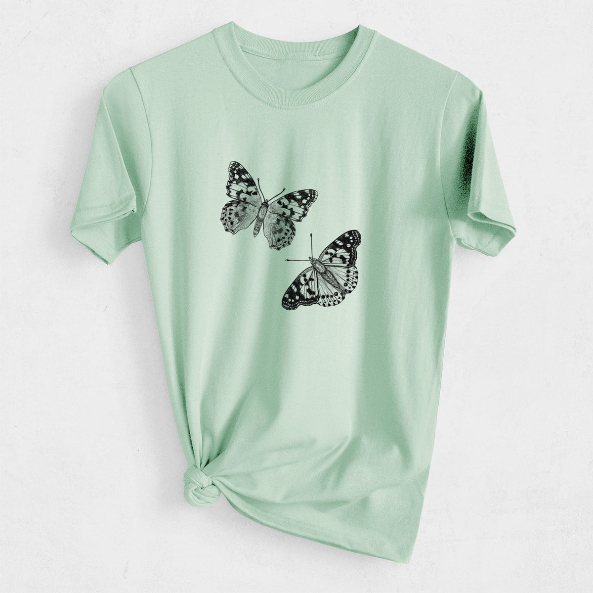 Painted Lady Butterflies - Heavyweight Men&#39;s 100% Organic Cotton Tee