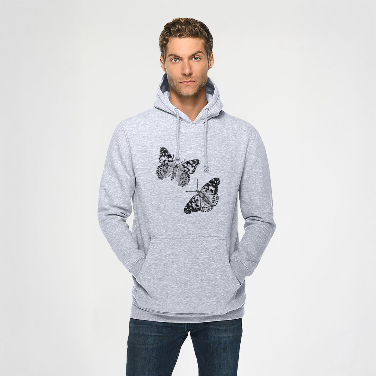 Painted Lady Butterflies - Heavyweight Fleece Hoodie
