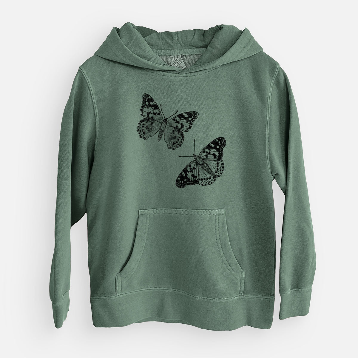 Painted Lady Butterflies - Youth Pigment Dyed Hoodie