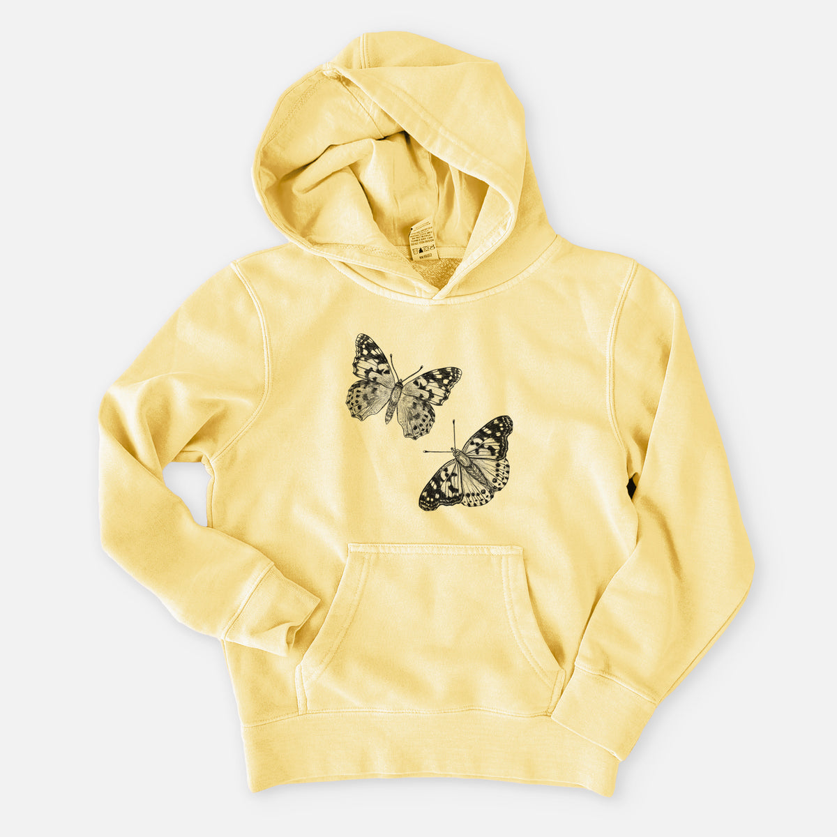 Painted Lady Butterflies - Youth Pigment Dyed Hoodie