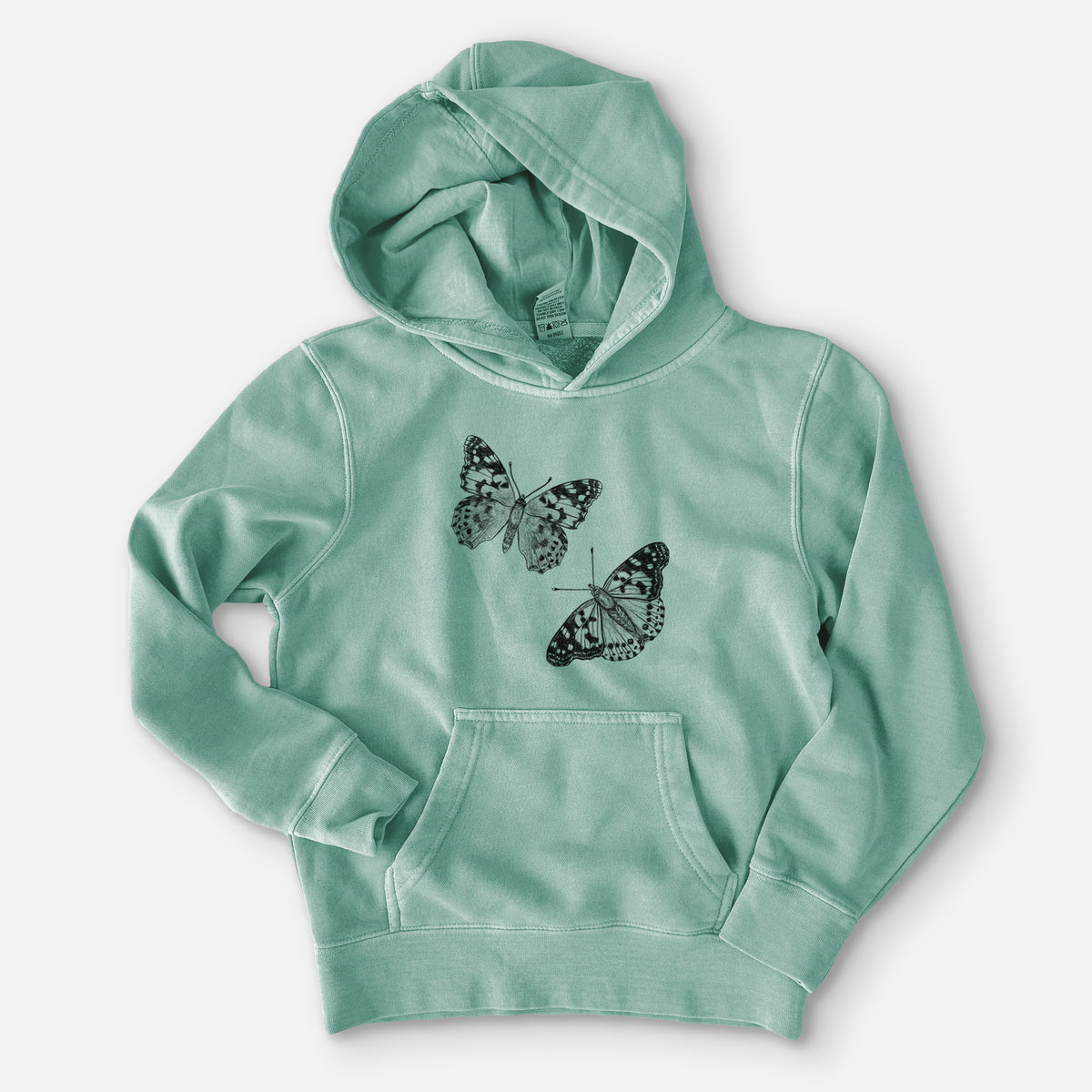 Painted Lady Butterflies - Youth Pigment Dyed Hoodie