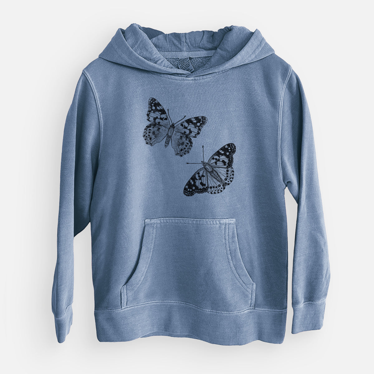 Painted Lady Butterflies - Youth Pigment Dyed Hoodie