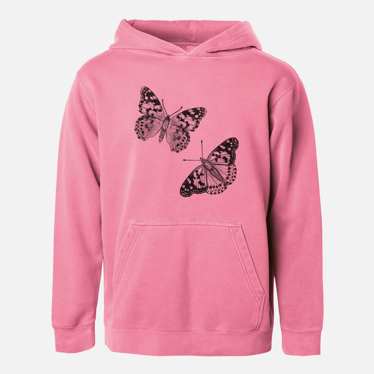 Painted Lady Butterflies - Youth Pigment Dyed Hoodie