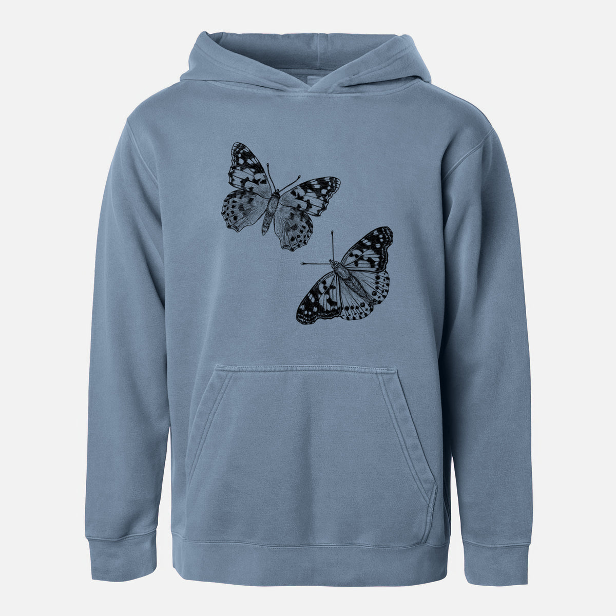 Painted Lady Butterflies - Youth Pigment Dyed Hoodie