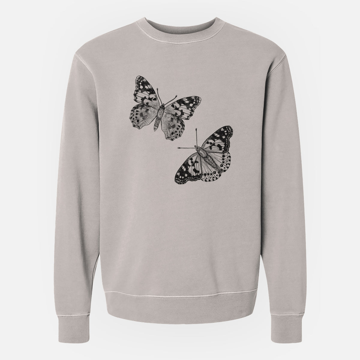 Painted Lady Butterflies - Unisex Pigment Dyed Crew Sweatshirt