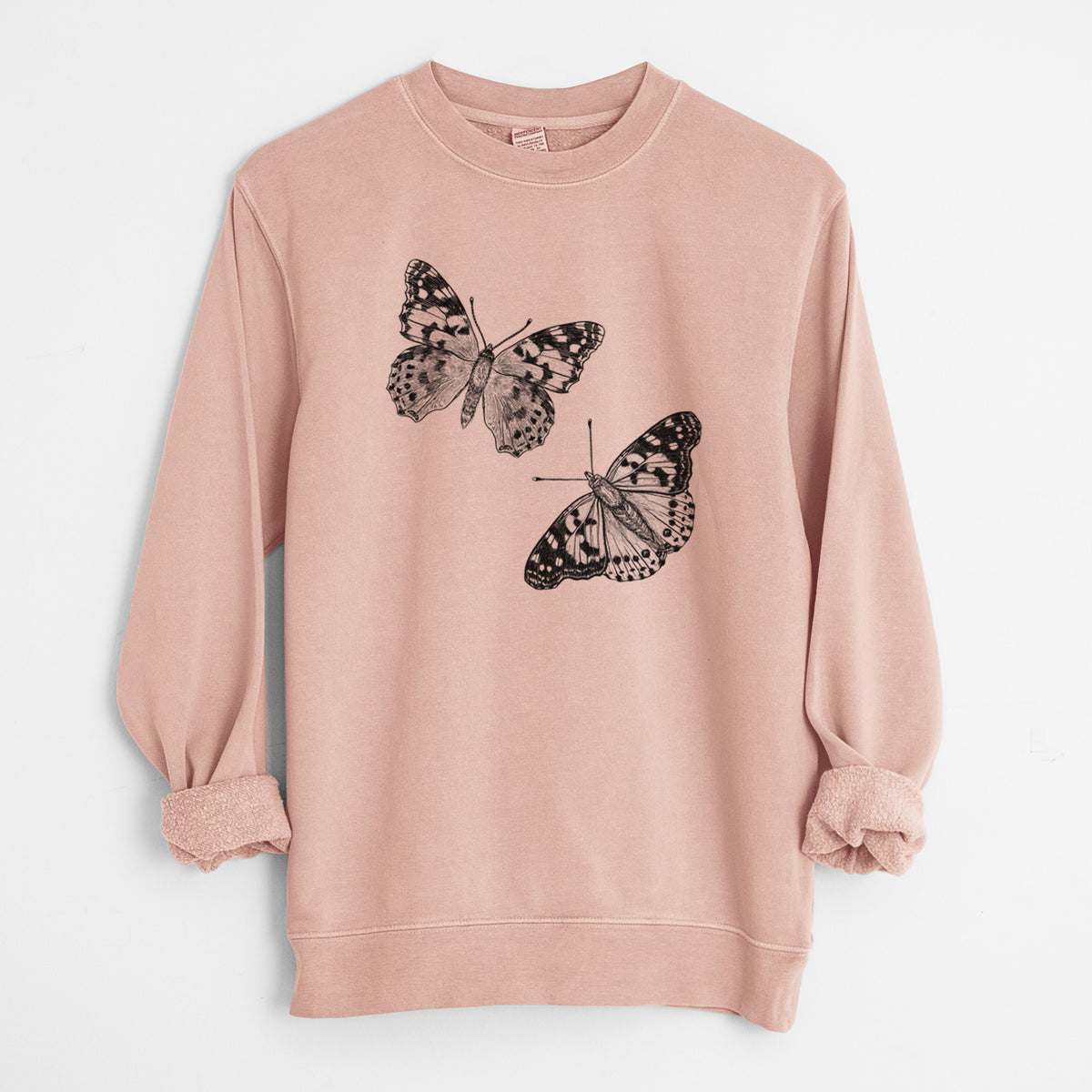 Painted Lady Butterflies - Unisex Pigment Dyed Crew Sweatshirt