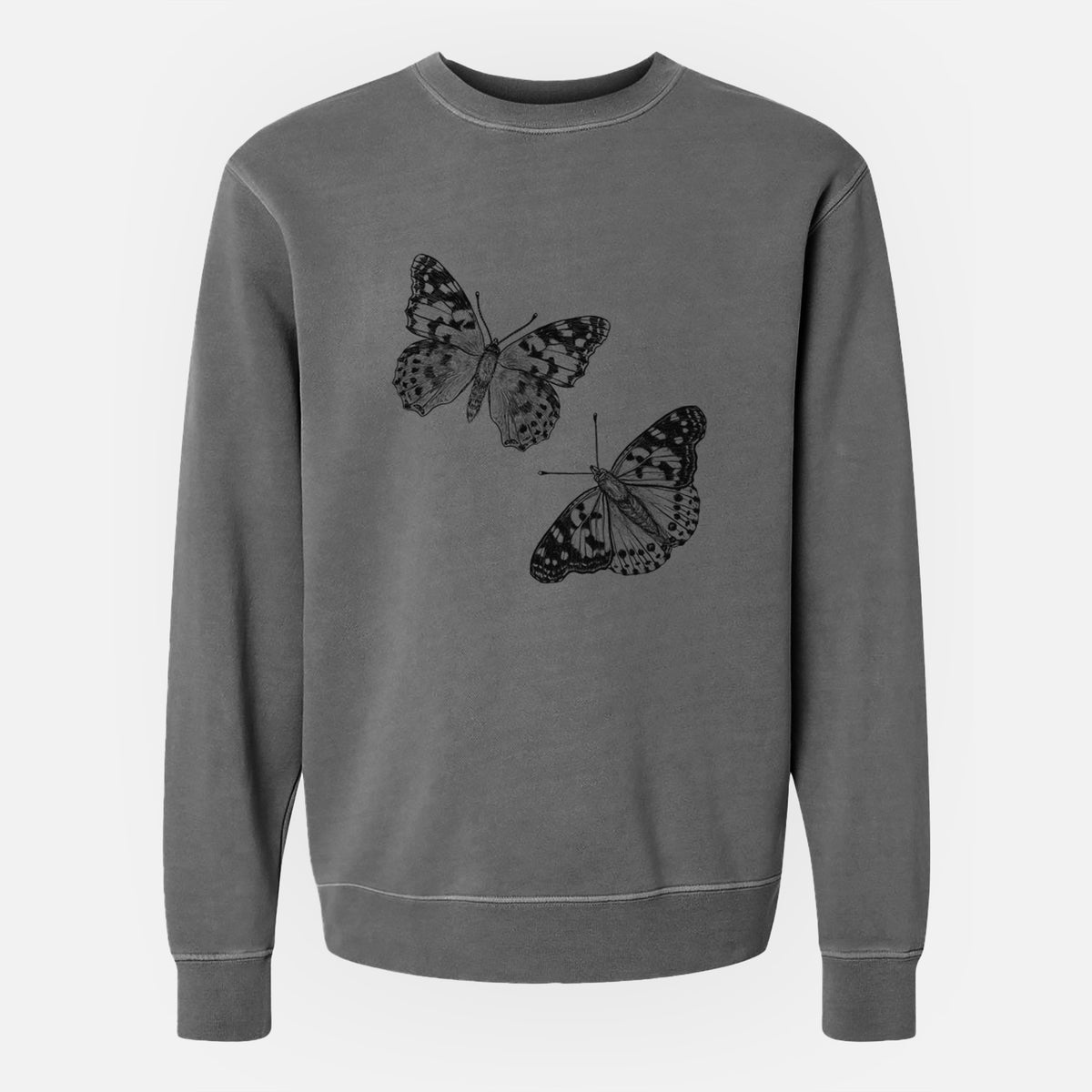 Painted Lady Butterflies - Unisex Pigment Dyed Crew Sweatshirt