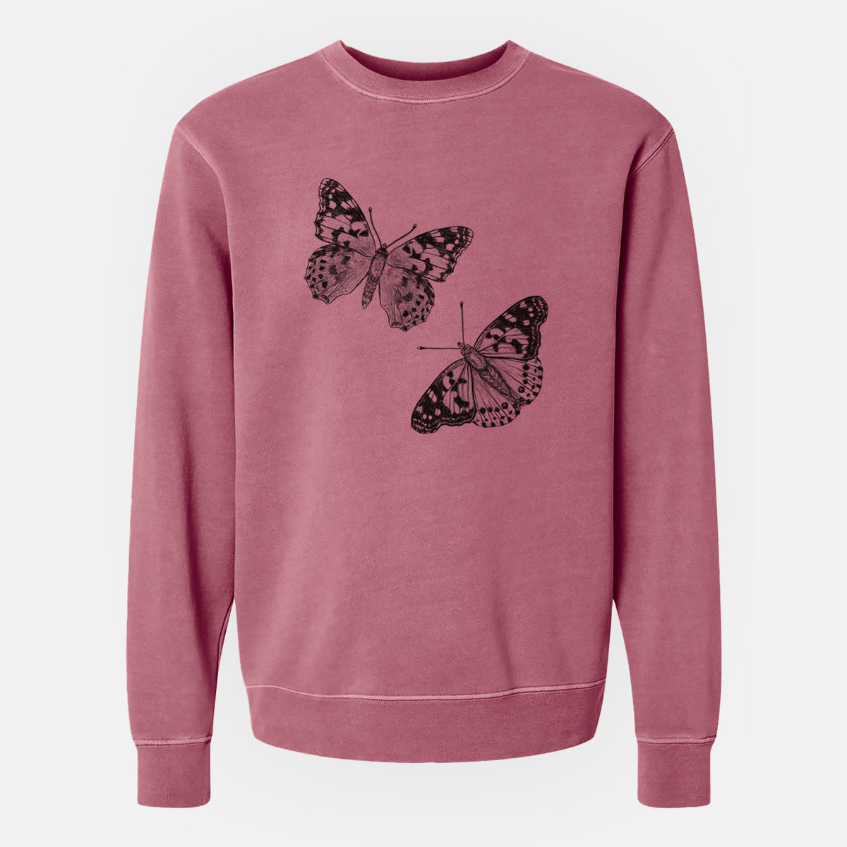 Painted Lady Butterflies - Unisex Pigment Dyed Crew Sweatshirt