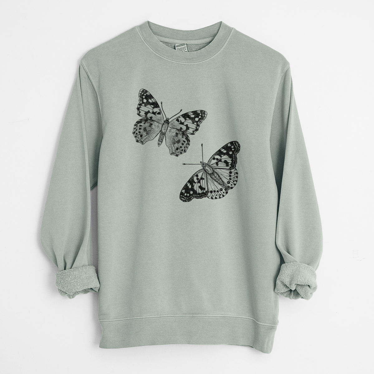 Painted Lady Butterflies - Unisex Pigment Dyed Crew Sweatshirt