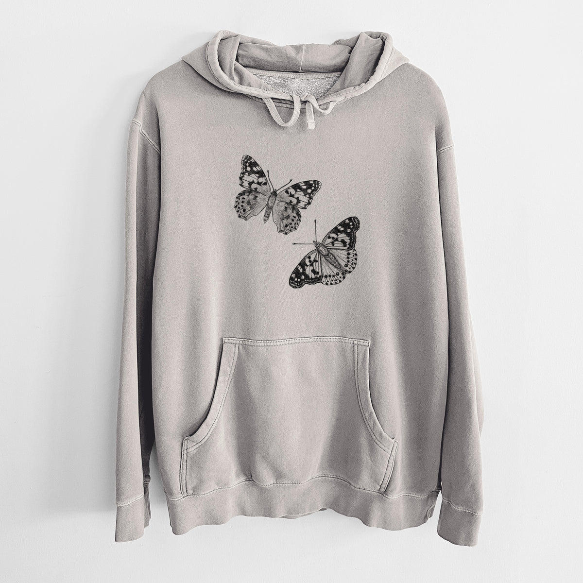 Painted Lady Butterflies - Unisex Pigment Dyed Hoodie