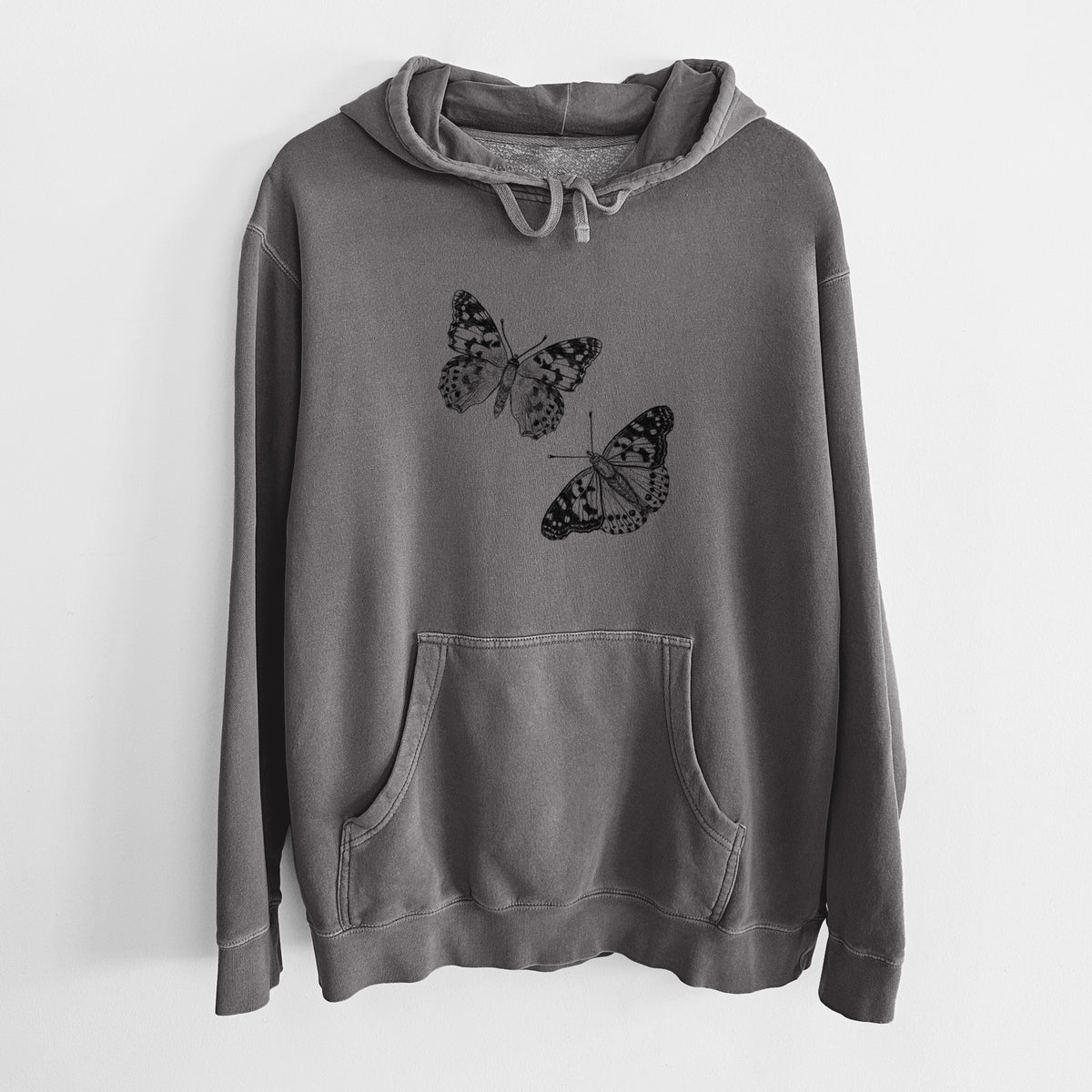 Painted Lady Butterflies - Unisex Pigment Dyed Hoodie