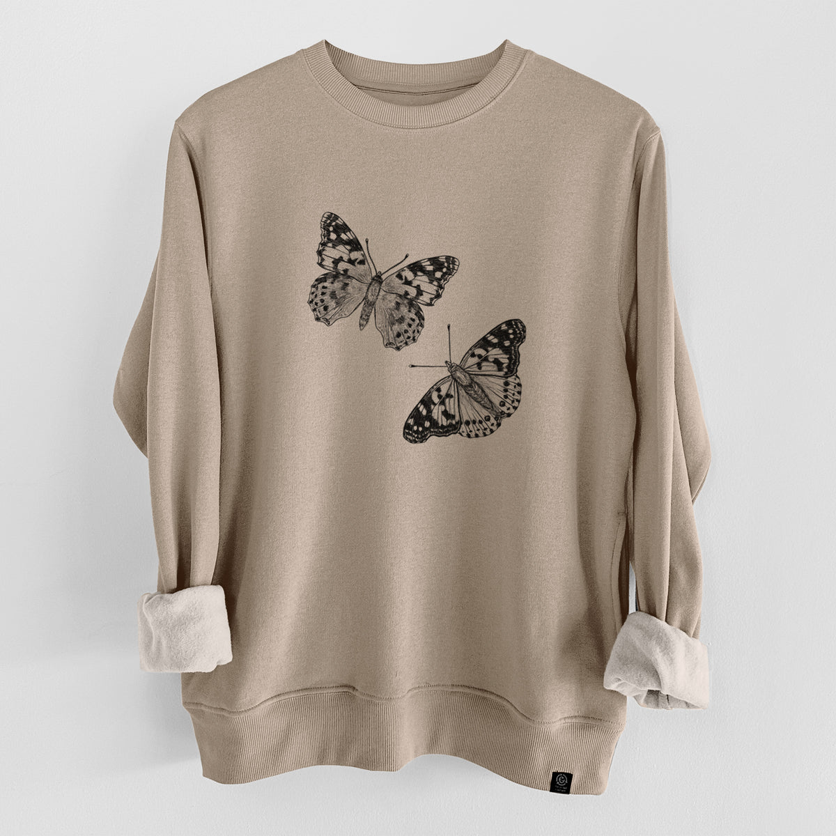 Painted Lady Butterflies  - Unisex Reclaimed Crewneck Sweatshirt