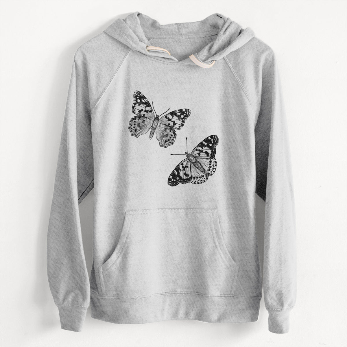 CLEARANCE - Painted Lady Butterflies  - Unisex Slim Fit Loopback Terry Hoodie