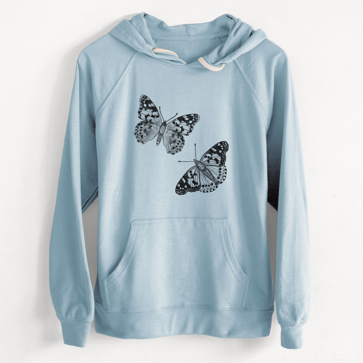 CLEARANCE - Painted Lady Butterflies  - Unisex Slim Fit Loopback Terry Hoodie