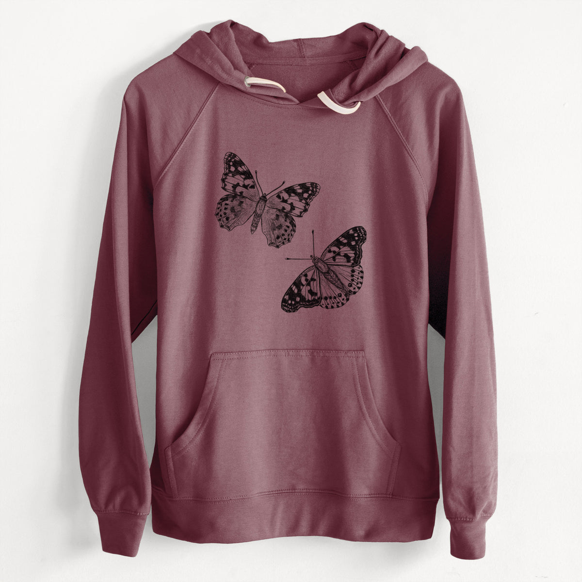 CLEARANCE - Painted Lady Butterflies  - Unisex Slim Fit Loopback Terry Hoodie