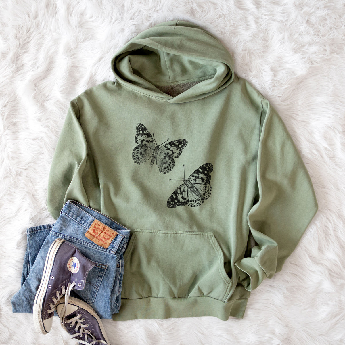 Painted Lady Butterflies  - Urban Heavyweight Hoodie