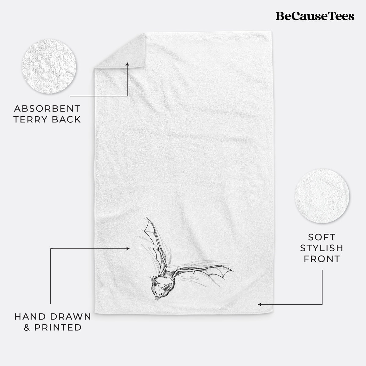 Pallid Bat - Antrozous pallidus Premium Decorative Hand Towel
