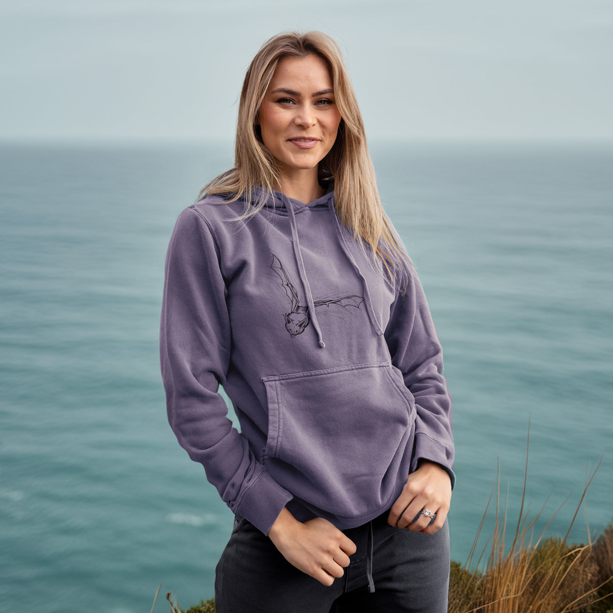 Pallid Bat - Antrozous pallidus - Unisex Pigment Dyed Hoodie