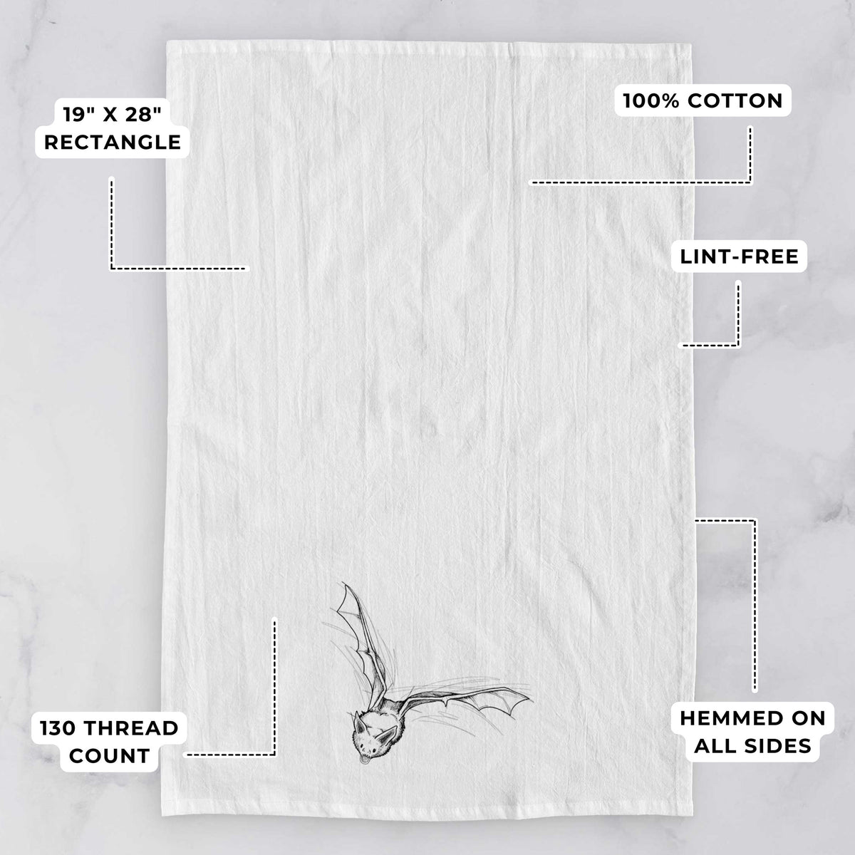 Pallid Bat - Antrozous pallidus Tea Towel