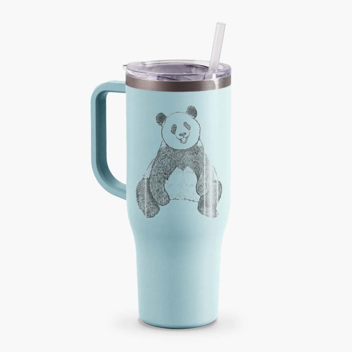 Ailuropoda melanoleuca - Giant Panda Sitting - 40oz Tumbler with Handle