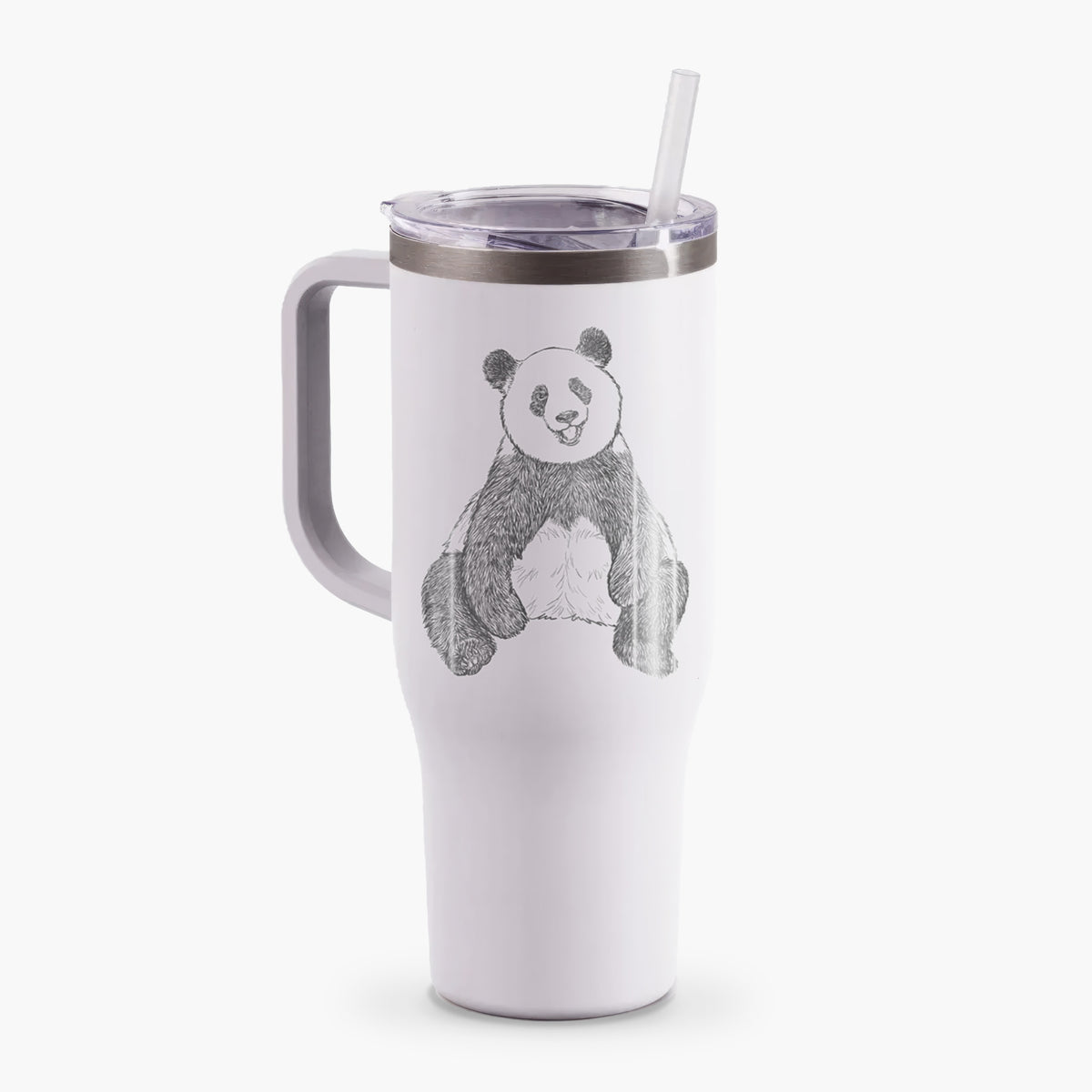 Ailuropoda melanoleuca - Giant Panda Sitting - 40oz Tumbler with Handle