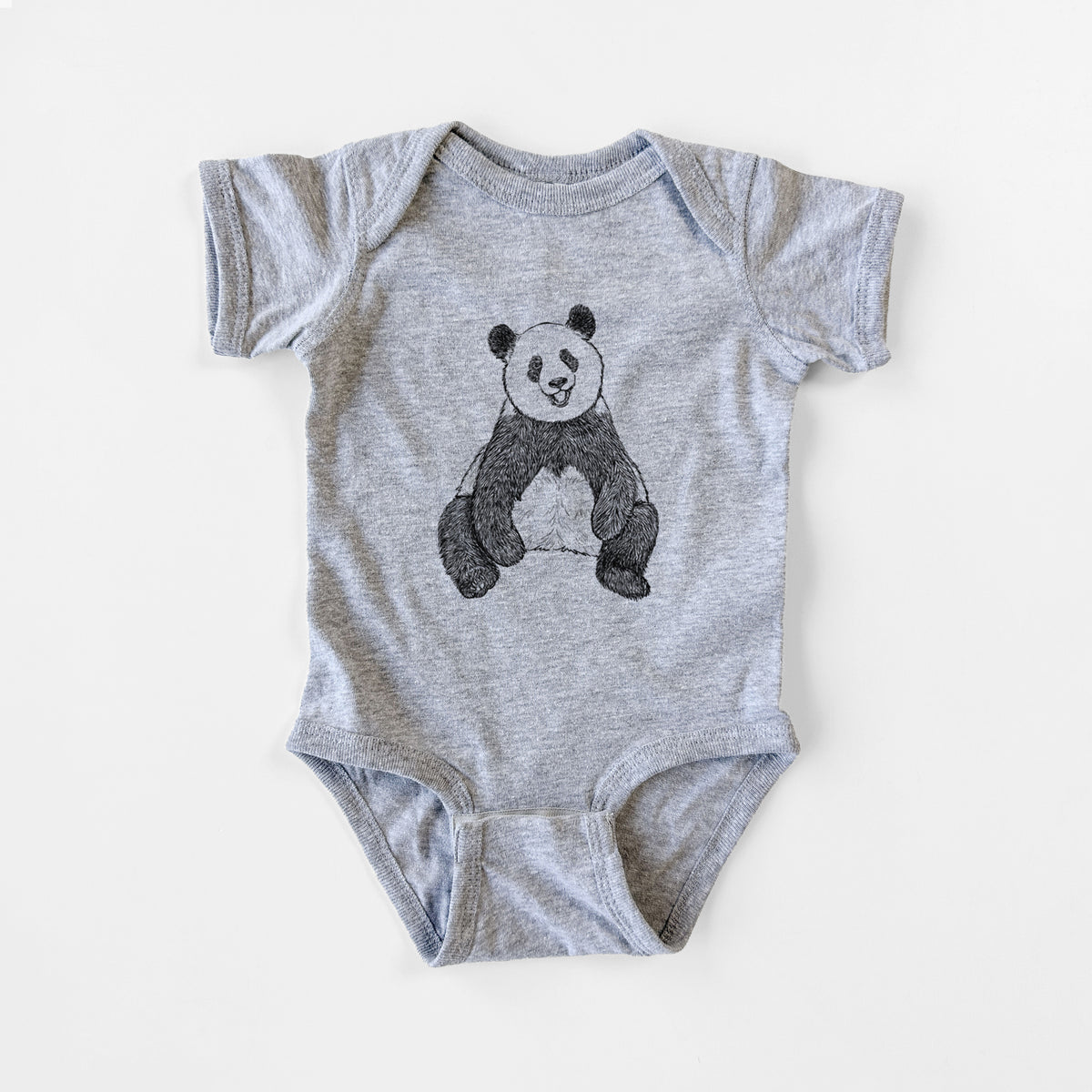 Ailuropoda melanoleuca - Giant Panda Sitting - Baby Fine Jersey Bodysuit