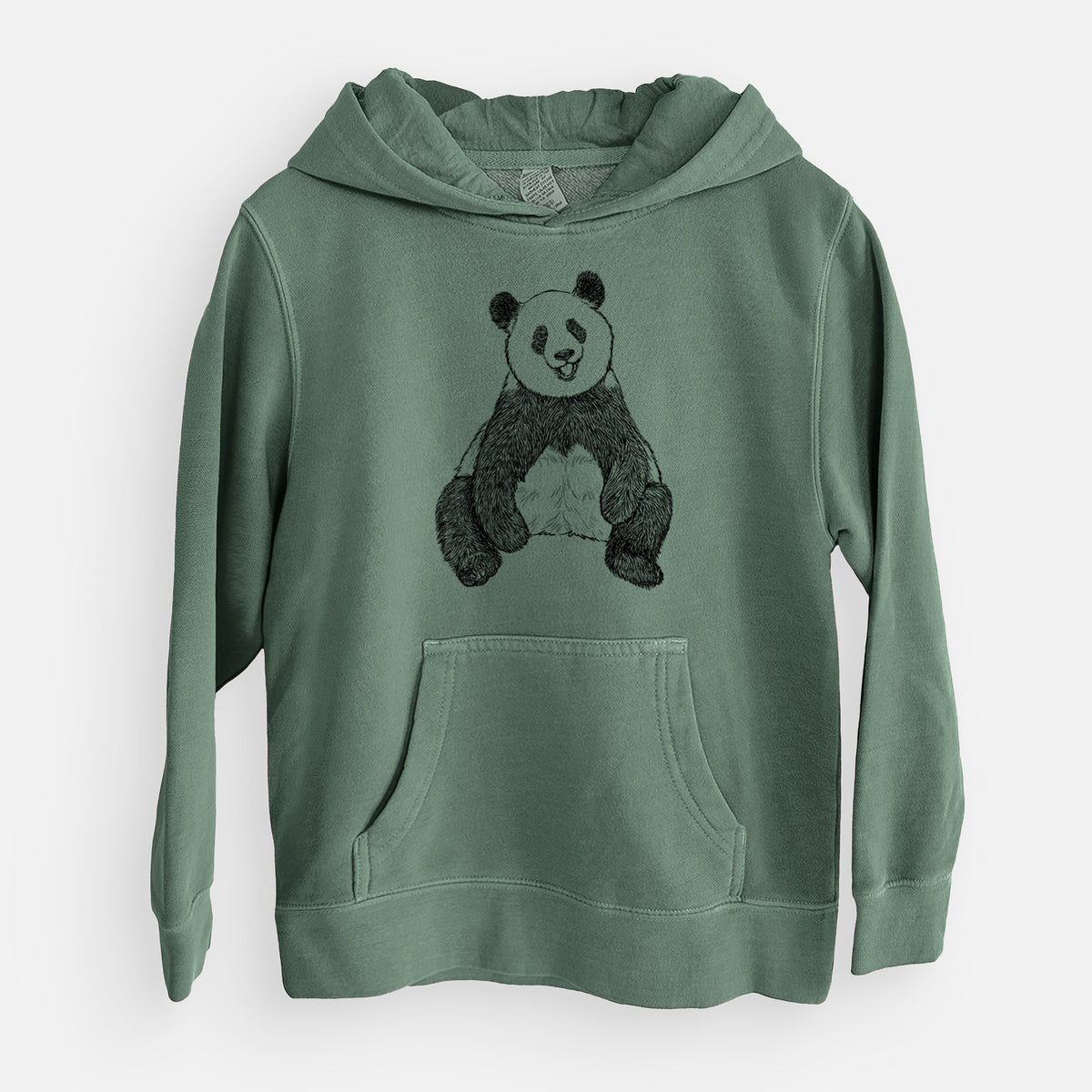 Ailuropoda melanoleuca - Giant Panda Sitting - Youth Pigment Dyed Hoodie