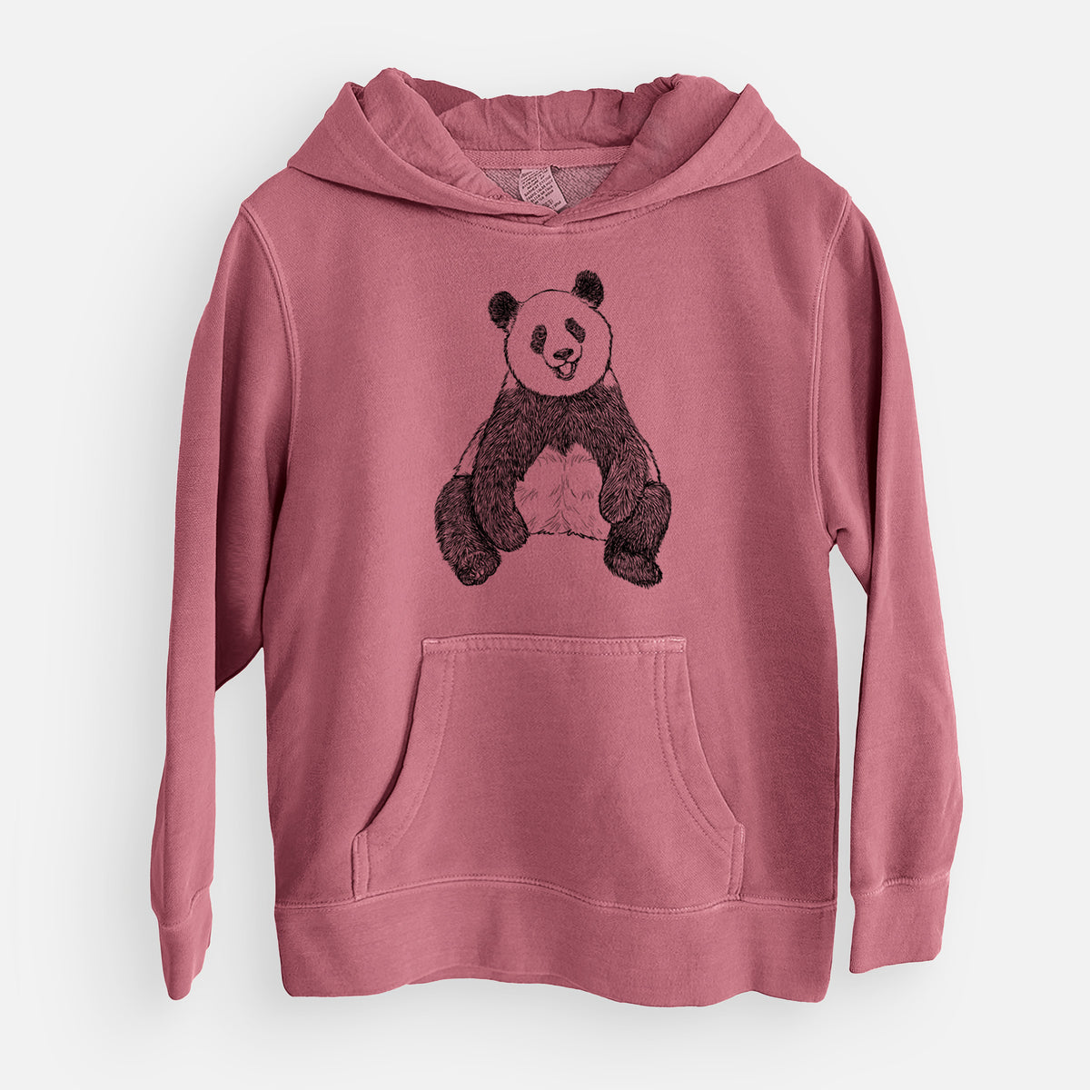 Ailuropoda melanoleuca - Giant Panda Sitting - Youth Pigment Dyed Hoodie
