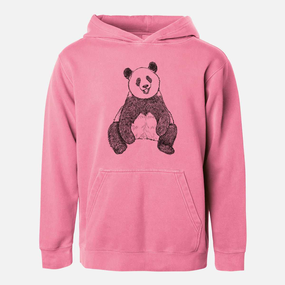 Ailuropoda melanoleuca - Giant Panda Sitting - Youth Pigment Dyed Hoodie