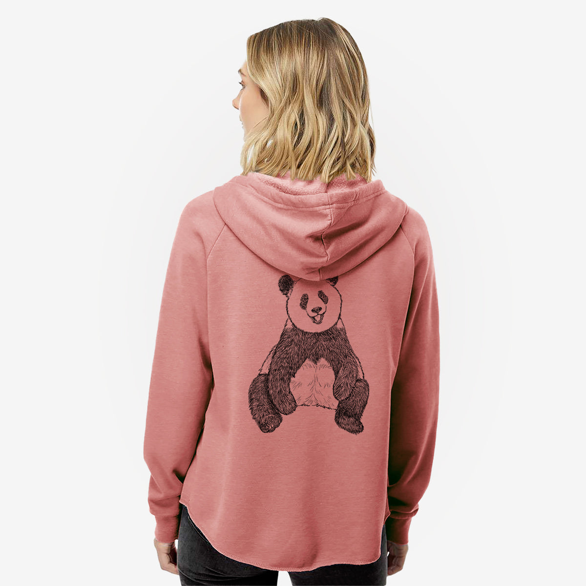 Ailuropoda melanoleuca - Giant Panda Sitting - Women's Cali Wave Zip-Up Sweatshirt