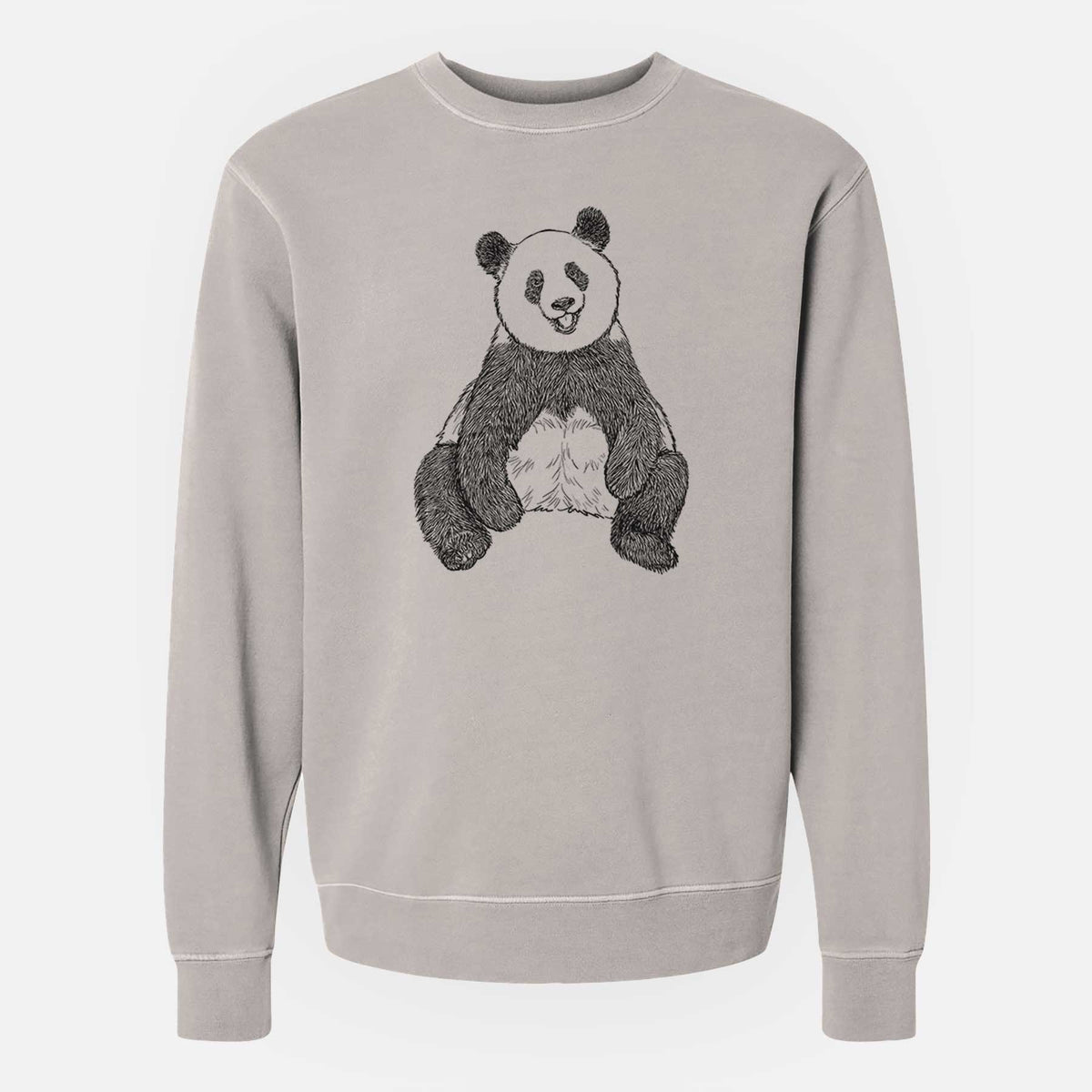 Ailuropoda melanoleuca - Giant Panda Sitting - Unisex Pigment Dyed Crew Sweatshirt