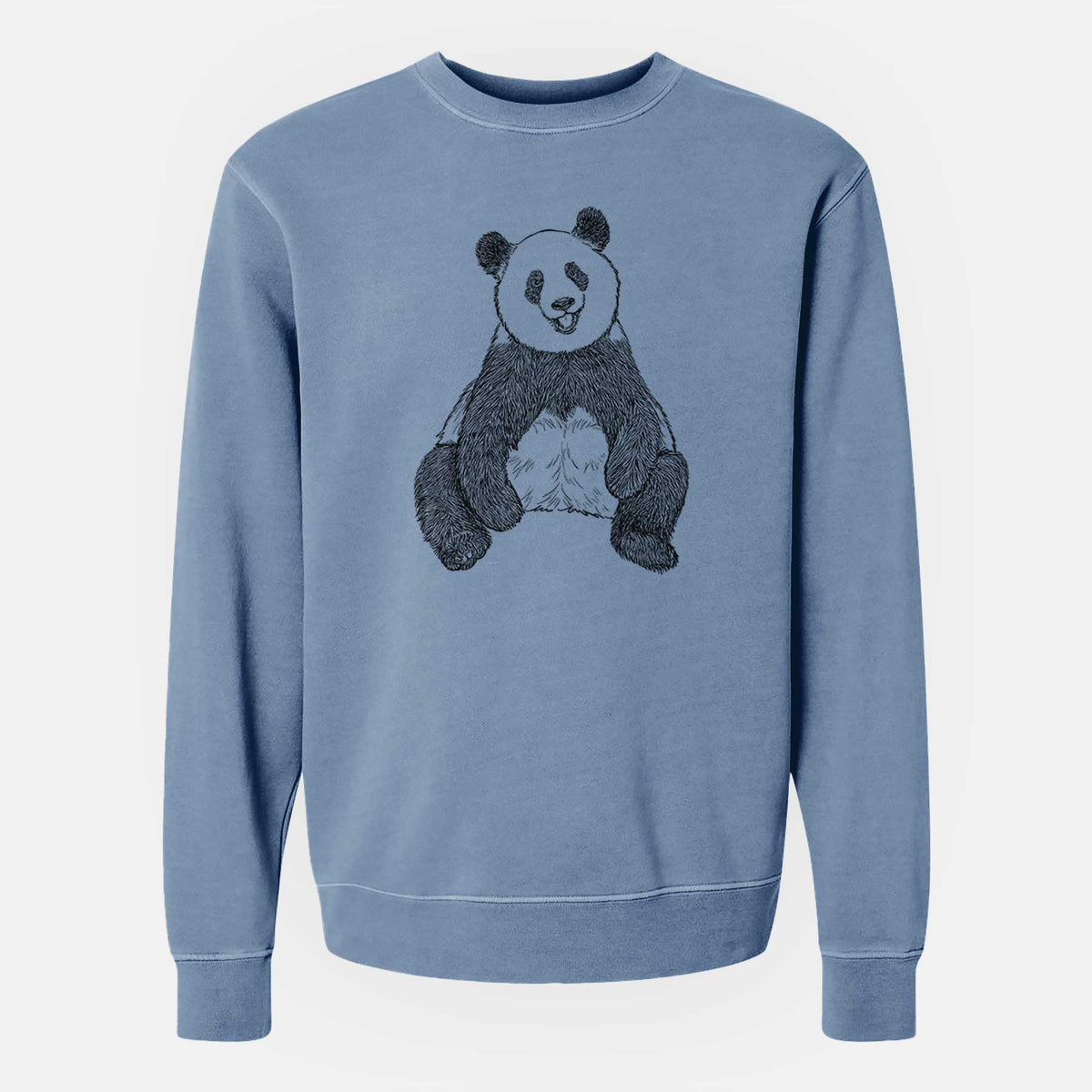 Ailuropoda melanoleuca - Giant Panda Sitting - Unisex Pigment Dyed Crew Sweatshirt