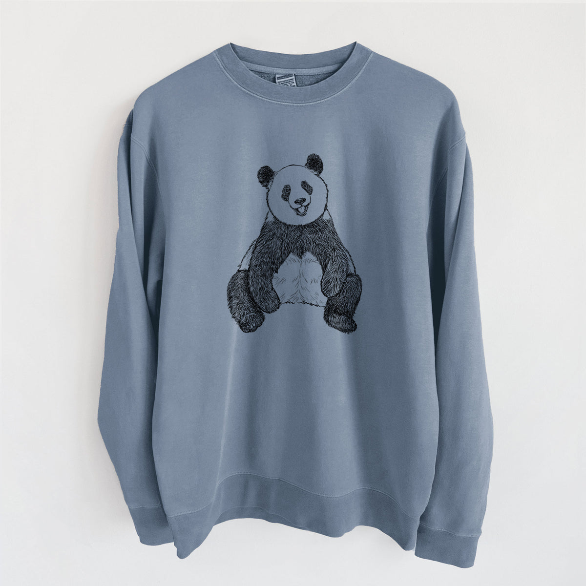 Ailuropoda melanoleuca - Giant Panda Sitting - Unisex Pigment Dyed Crew Sweatshirt
