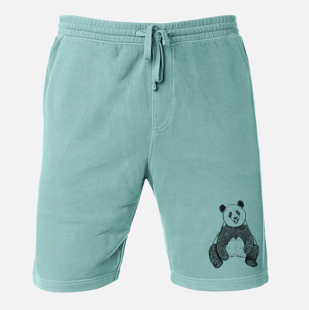 Ailuropoda melanoleuca - Giant Panda Sitting - Unisex Pigment Dyed Shorts