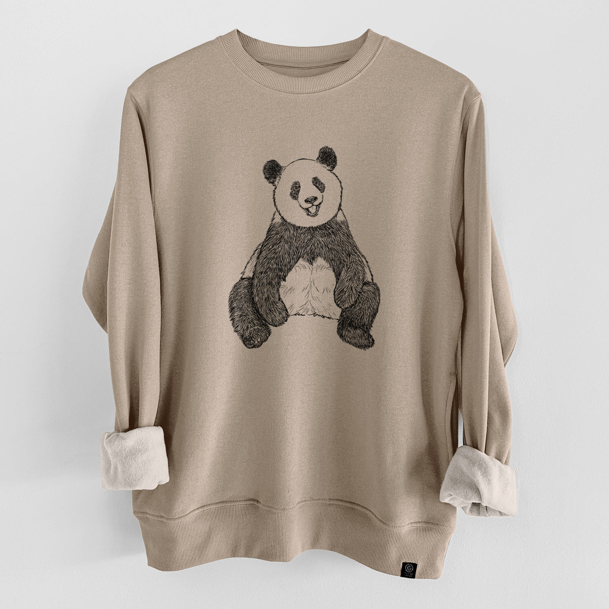 Ailuropoda melanoleuca - Giant Panda Sitting  - Unisex Reclaimed Crewneck Sweatshirt