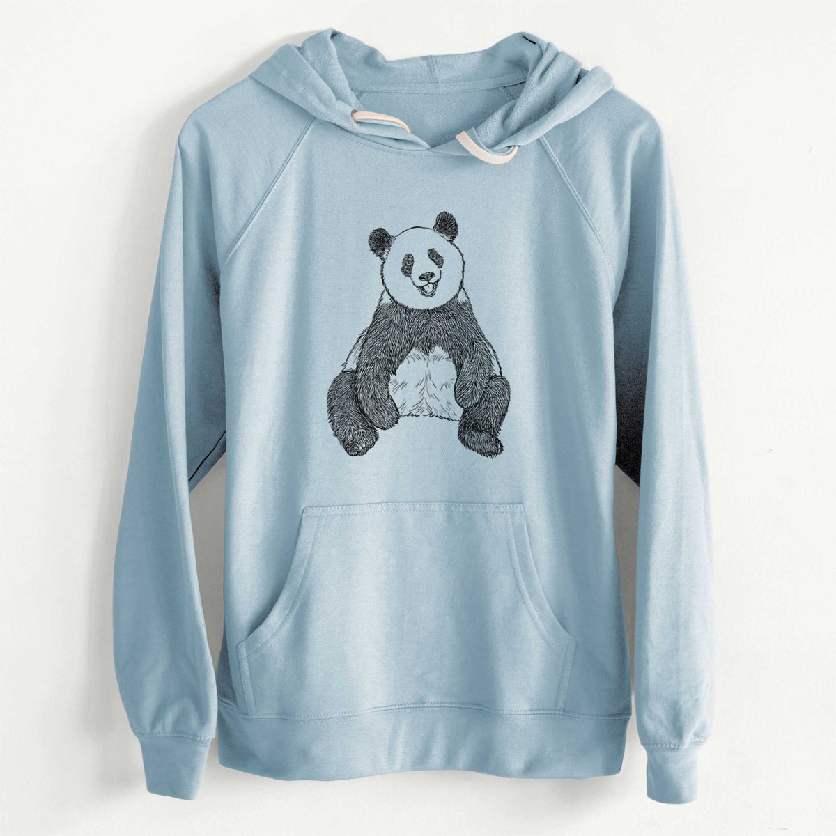 Ailuropoda melanoleuca - Giant Panda Sitting  - Unisex Slim Fit Loopback Terry Hoodie