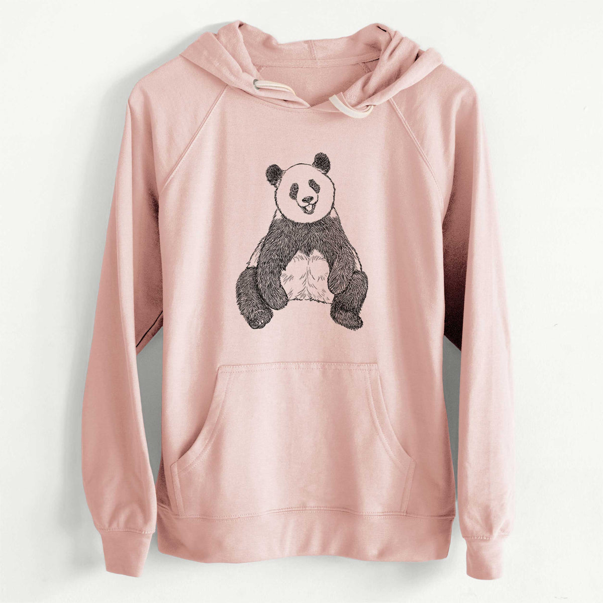 Ailuropoda melanoleuca - Giant Panda Sitting  - Unisex Slim Fit Loopback Terry Hoodie