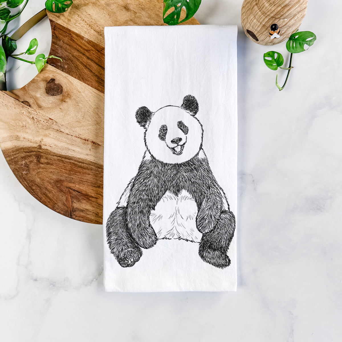 Ailuropoda melanoleuca - Giant Panda Sitting Tea Towel
