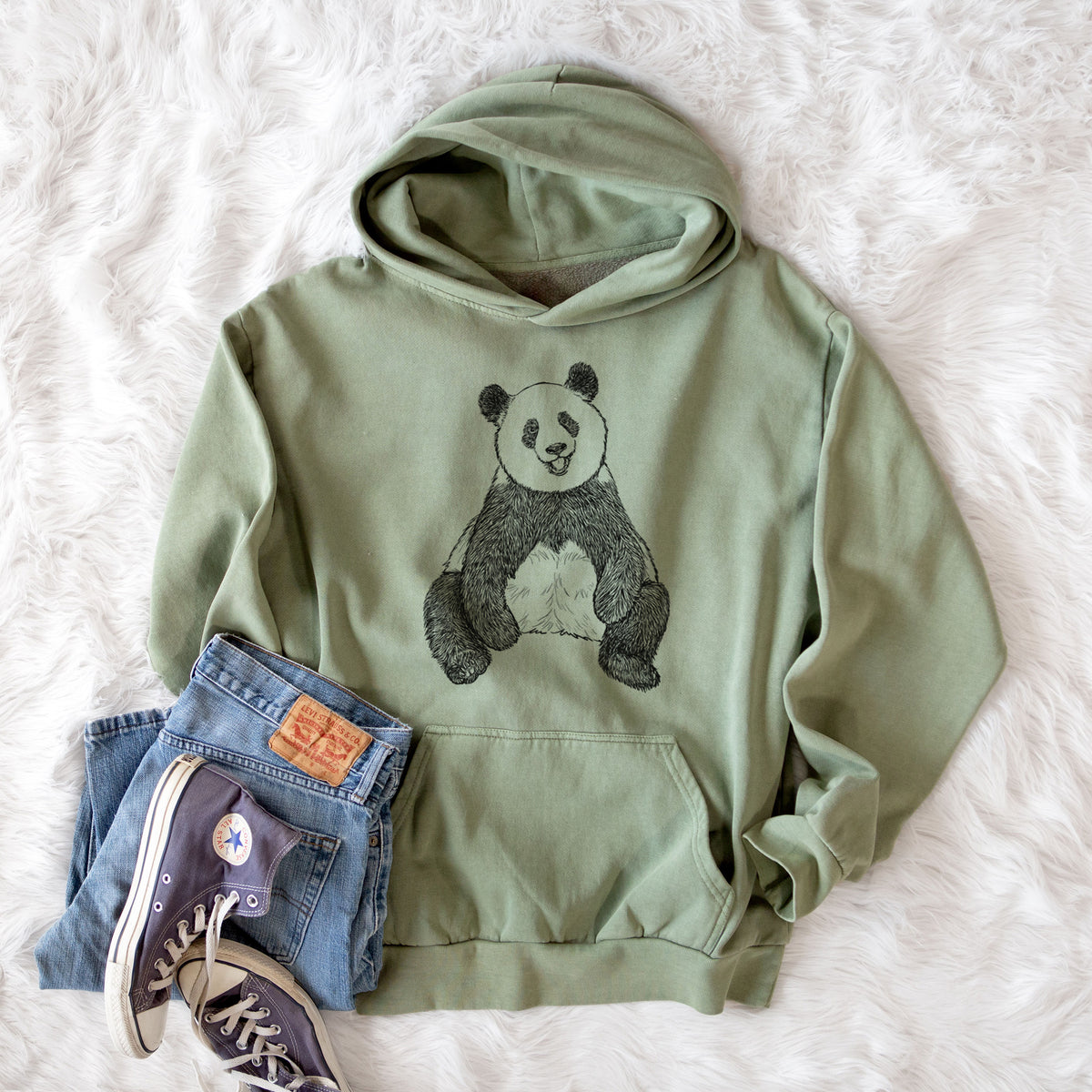 Ailuropoda melanoleuca - Giant Panda Sitting  - Urban Heavyweight Hoodie