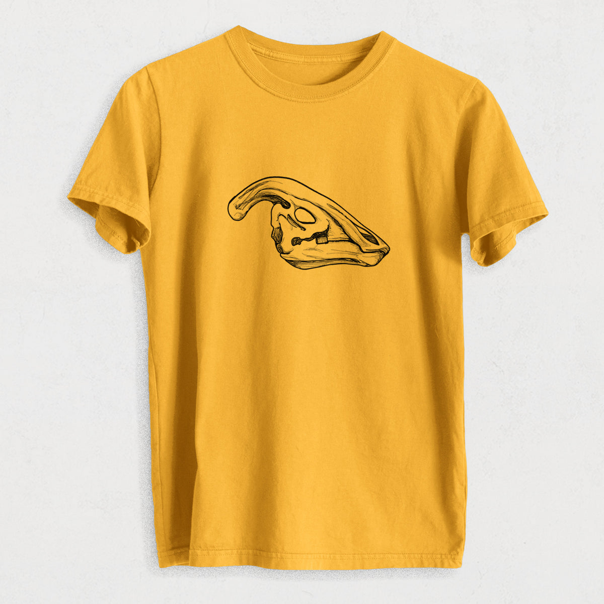Parasaurolophus Skull - Heavyweight Men&#39;s 100% Organic Cotton Tee