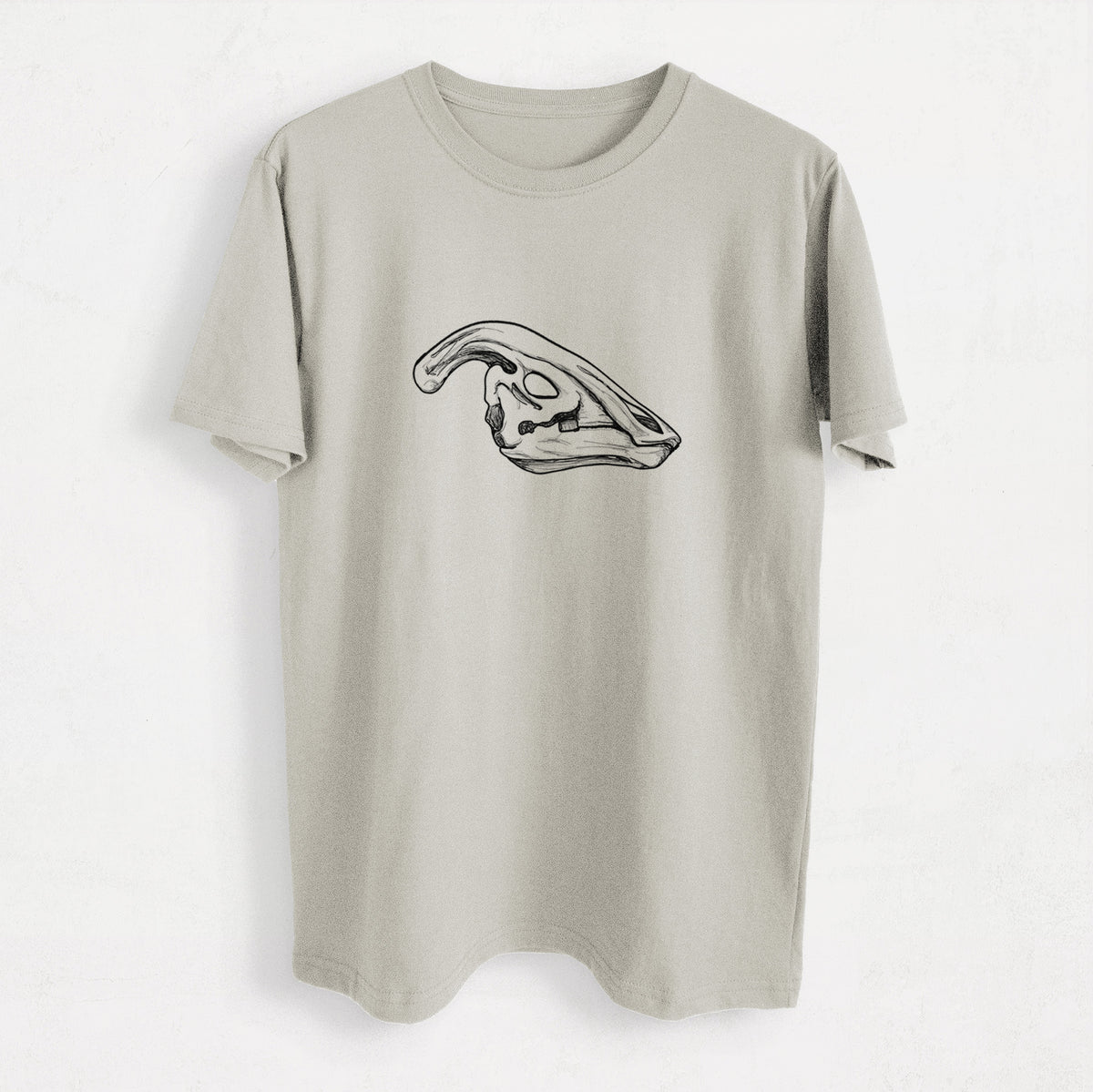 Parasaurolophus Skull - Heavyweight Men&#39;s 100% Organic Cotton Tee