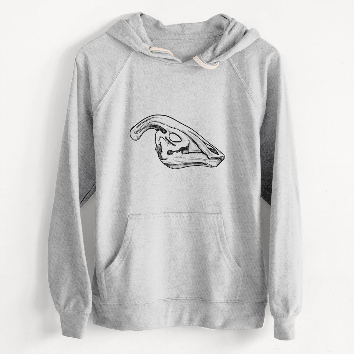 CLEARANCE - Parasaurolophus Skull  - Unisex Slim Fit Loopback Terry Hoodie