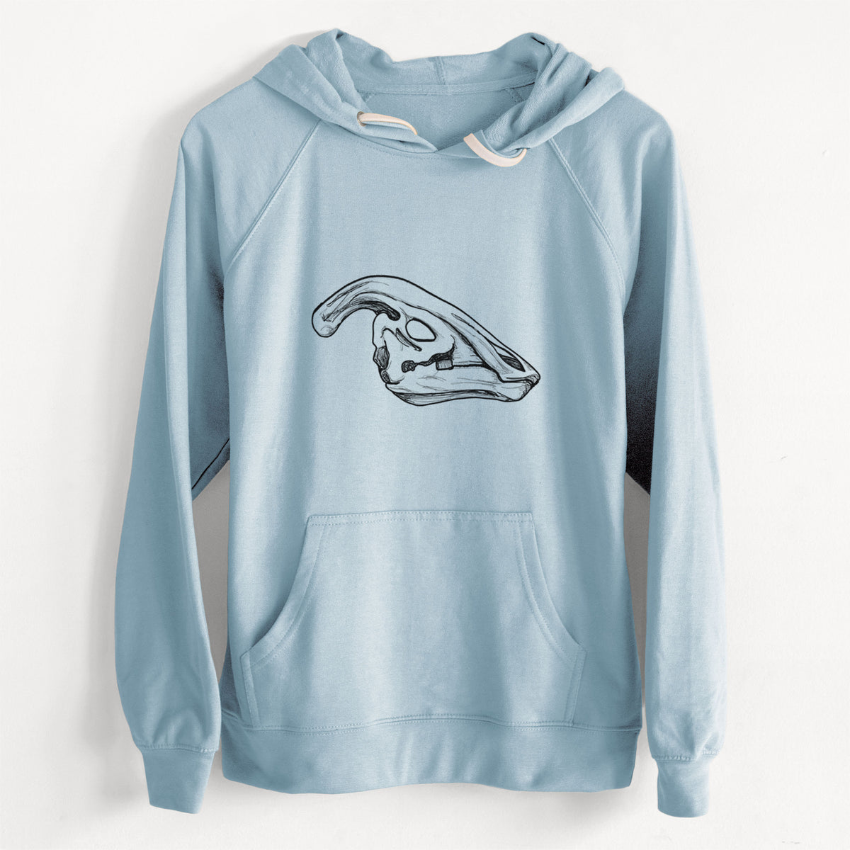 CLEARANCE - Parasaurolophus Skull  - Unisex Slim Fit Loopback Terry Hoodie