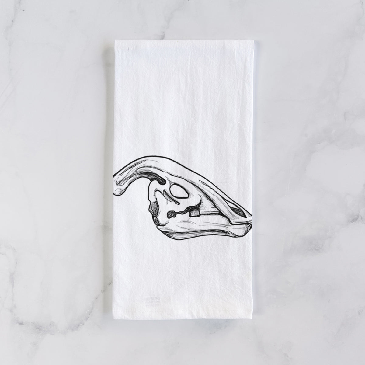 Parasaurolophus Skull Tea Towel