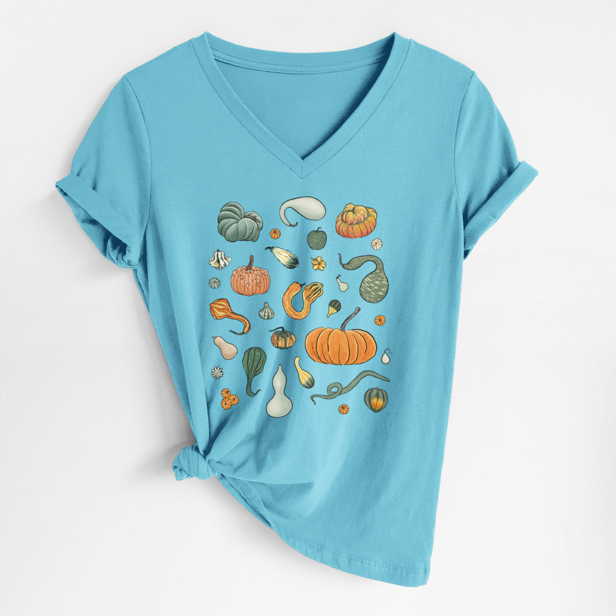 Pumpkin Patch Finds - Women's Lightweight Relaxed Fit 100% Cotton V-neck