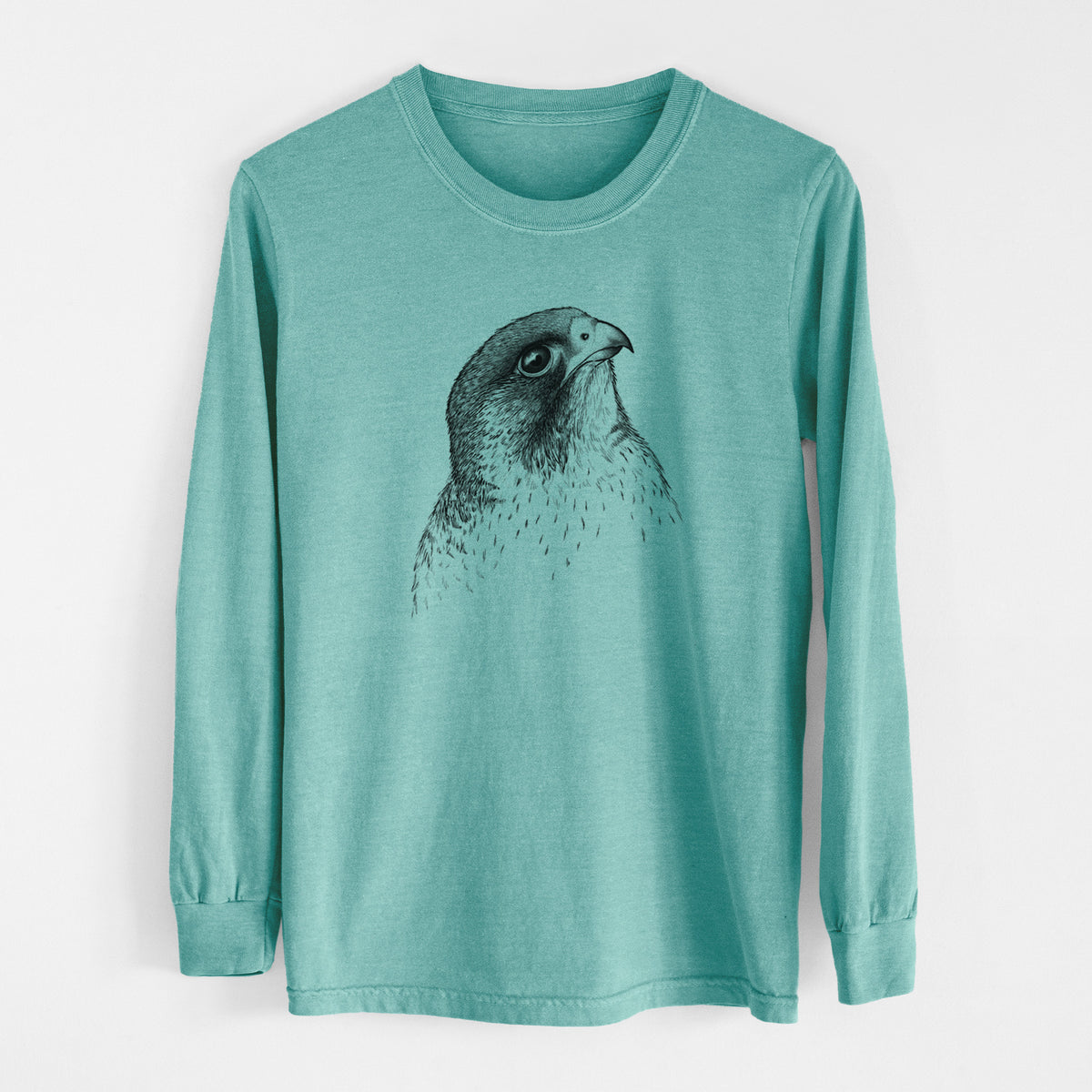 Peregrine Falcon - Falco peregrinus - Men&#39;s Heavyweight 100% Cotton Long Sleeve