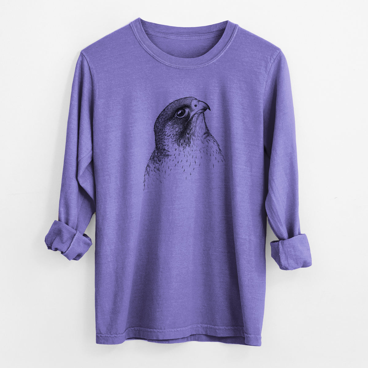 Peregrine Falcon - Falco peregrinus - Unisex Comfort Colors 100% Cotton Long Sleeve