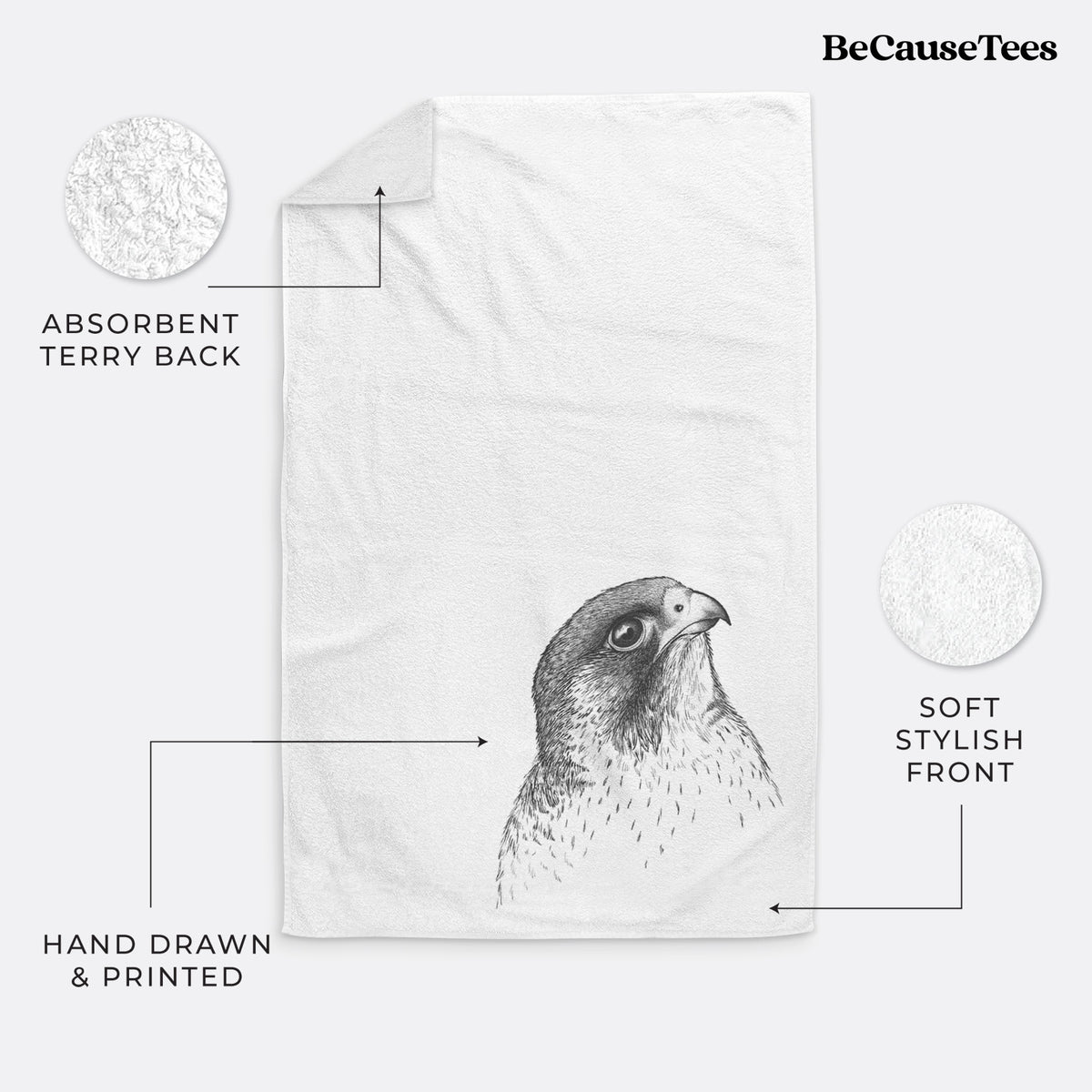 Peregrine Falcon - Falco peregrinus Premium Decorative Hand Towel