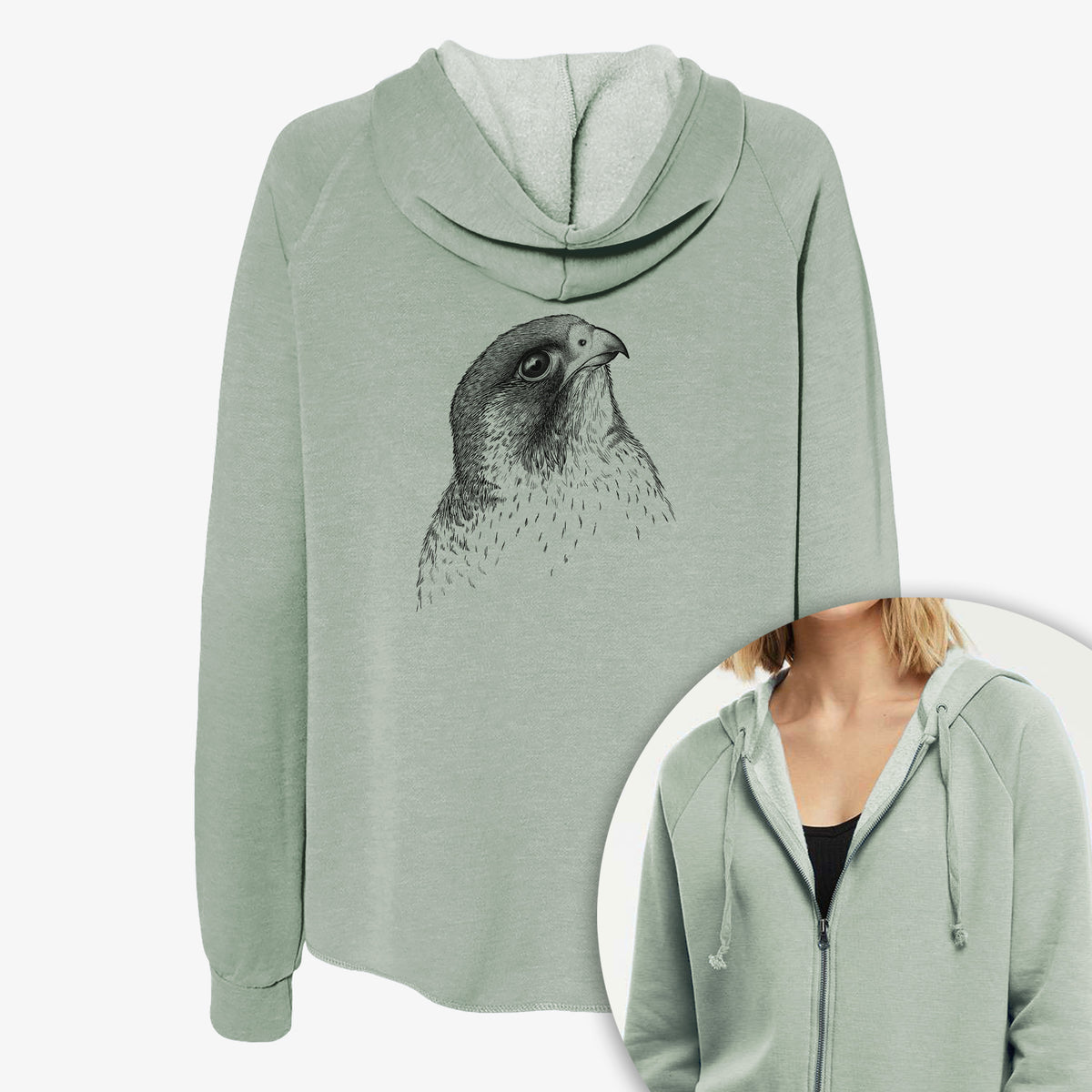 Peregrine Falcon - Falco peregrinus - Women's Cali Wave Zip-Up Sweatshirt