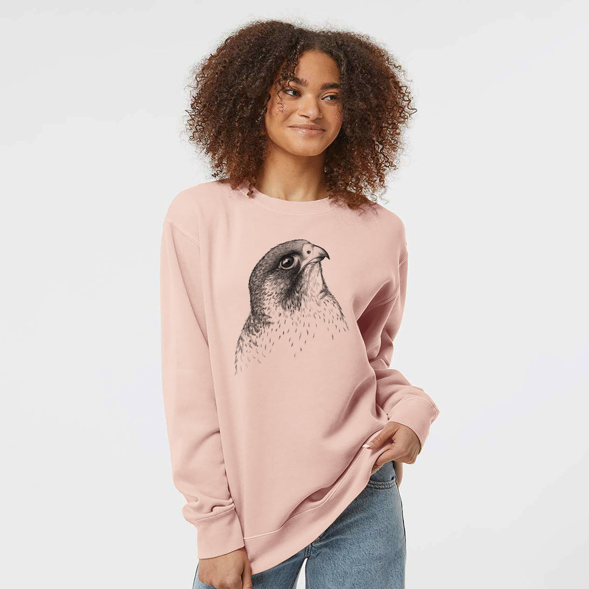 Peregrine Falcon - Falco peregrinus - Unisex Pigment Dyed Crew Sweatshirt